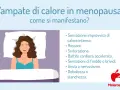 Donna in letto con vampate di calore, sudorazione e rossore. Le vampate sono positive per la menopausa, ma causano disagio.