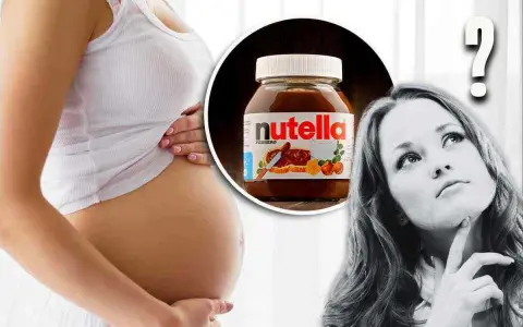 Pancia di donna incinta, barattolo di Nutella e punto interrogativo. La domanda è: si può mangiare la Nutella in gravidanza?