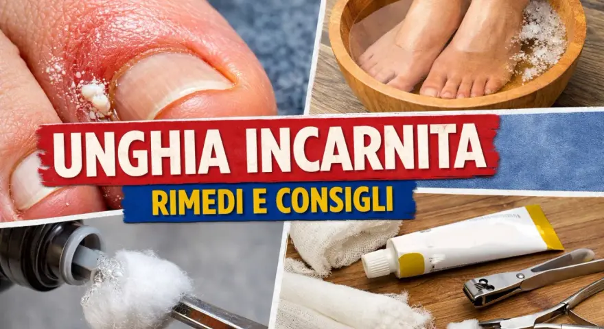 Unghia incarnita: rimedi a casa con pediluvio, cotone e kit per la cura.