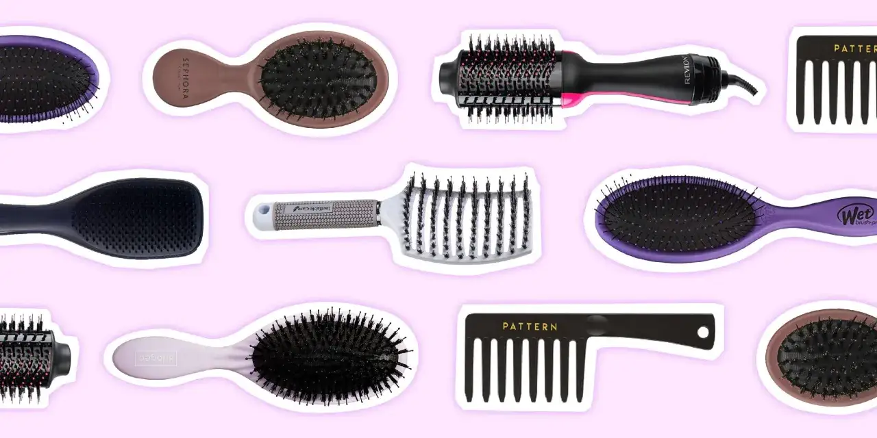 Vari tipi di spazzole per capelli: paddle, tonde, districanti e pettini, per ogni esigenza di styling.