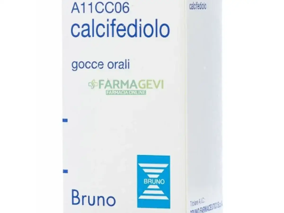Scatola di calcifediolo gocce orali, farmaco per il benessere delle ossa.
