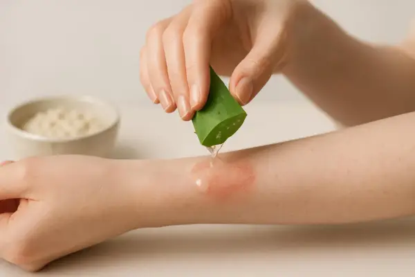 Aloe vera lenisce la pelle secca e prurito. Rimedi naturali per il benessere della pelle.